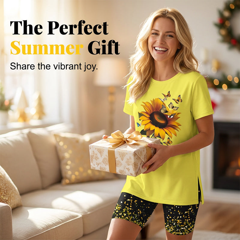 🔥HOT SALE 50% OFF🔥Women's Casual Printed Tunic Top & Shorts Set