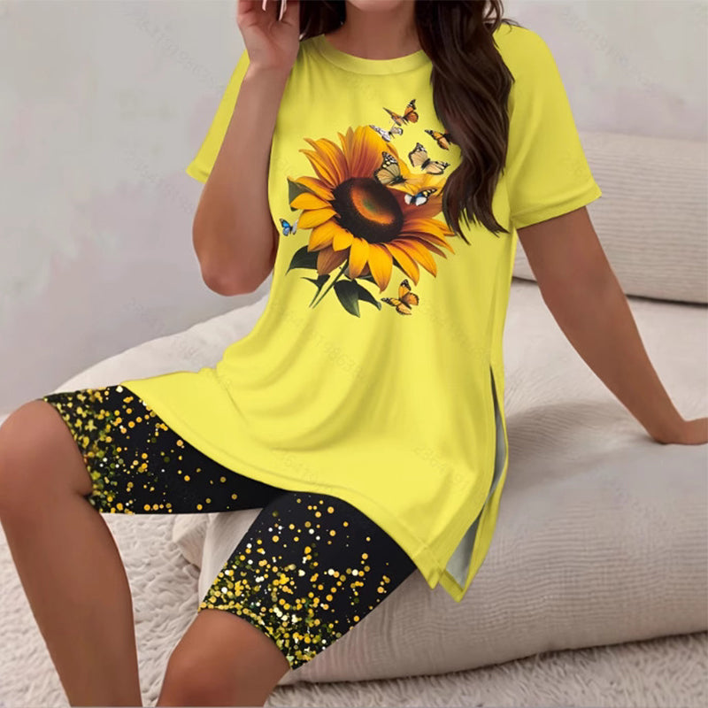🔥HOT SALE 50% OFF🔥Women's Casual Printed Tunic Top & Shorts Set