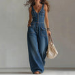 👖 LIMITED-TIME 55% OFF! 💥 Women's Denim Jumpsuit – Button-Front, Wide-Leg✨
