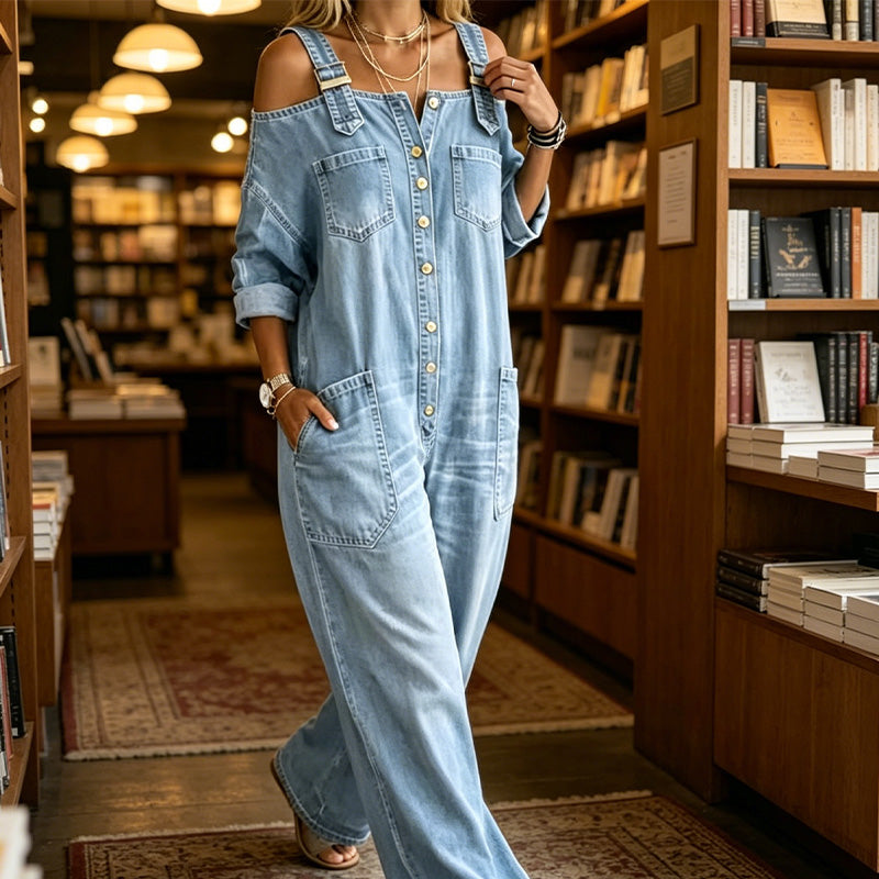 🔥Limited-time offer-Loose Fit Wide-Leg Overall Jumpsuit with Pockets✈️Free Shipping