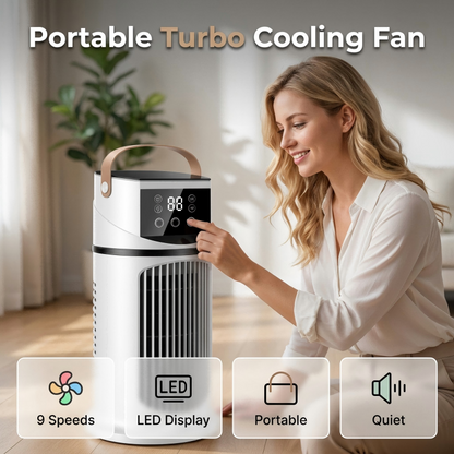 🌬️ LIMITED-TIME 50% OFF! ✨ 9-Speed Turbo Cooling Fan – Portable, Quiet, Humidity Control 💨