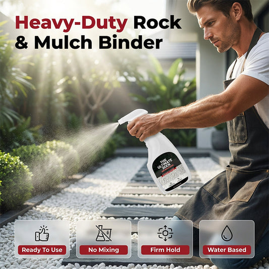 🪨 50% OFF Spray-On Rock & Mulch Binder | Heavy-Duty Landscape Gravel Fixer