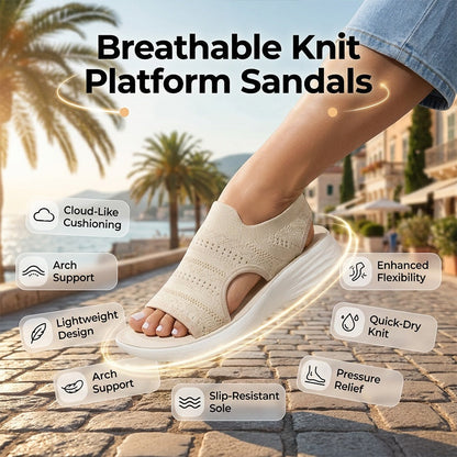 🎁Hot Sale 50% OFF⏳Women's Breathable Knit Platform Sandals