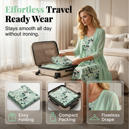 💕Elegant two-piece set featuring a chiffon dress and a cardigan for women