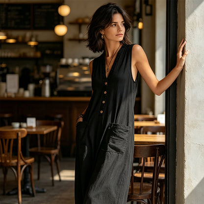 ⏳Time-Limited Special⏰Women's Casual V-Neck Sleeveless Jumpsuit