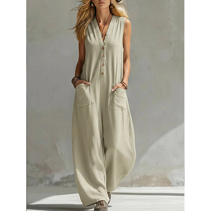 ⏳Time-Limited Special⏰Women's Casual V-Neck Sleeveless Jumpsuit