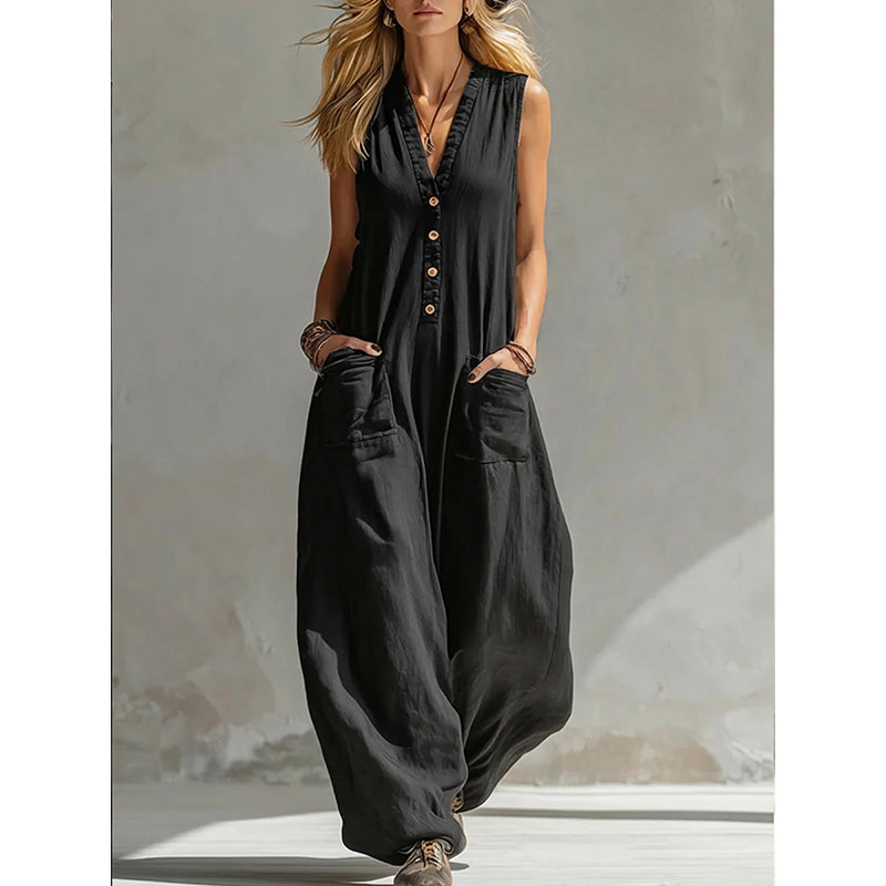 ⏳Time-Limited Special⏰Women's Casual V-Neck Sleeveless Jumpsuit