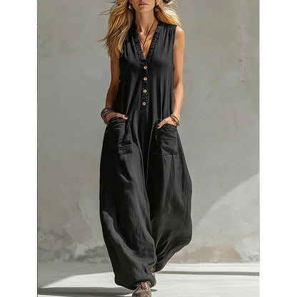 ⏳Time-Limited Special⏰Women's Casual V-Neck Sleeveless Jumpsuit