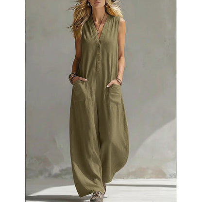 ⏳Time-Limited Special⏰Women's Casual V-Neck Sleeveless Jumpsuit