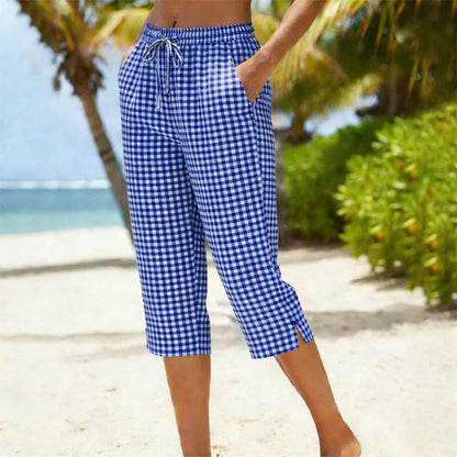 📢📢50% OFF !! ⏰Women's Summer Plaid Capri Pants