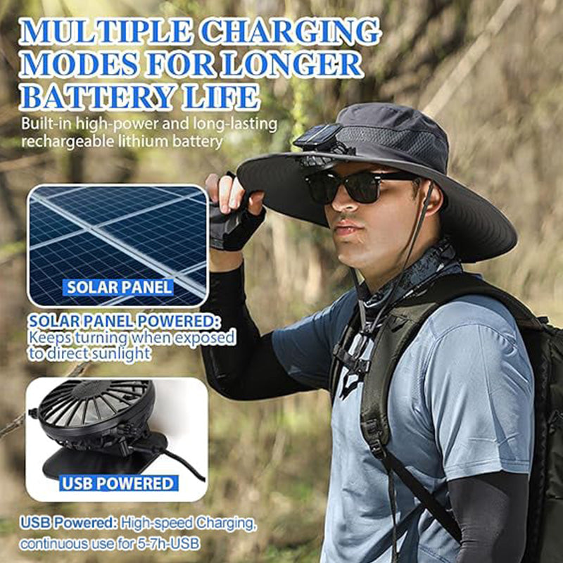 🔥 50,000+ Fans Love It! ⚽ 2026 World Cup Ultralight Solar Fan Sun Hat – Beat the Heat in Style
