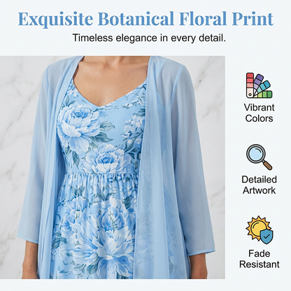 🌸👗Women's Elegant Two-Piece Floral Dress Set – Perfect Summer Holiday Look✨