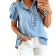 ⌛Limited-Time Offer-Women's Ruffle Collar Denim Top