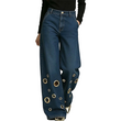 👖✨ Plus Size High Waist Stretch Straight Jeans – 60% OFF! Vintage wide leg, metal ring detail, button fly – all-season comfort for every body.