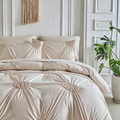 🛏️ ☁️Elegant Pinch Pleat Duvet Cover Set ✈️ Free Shipping