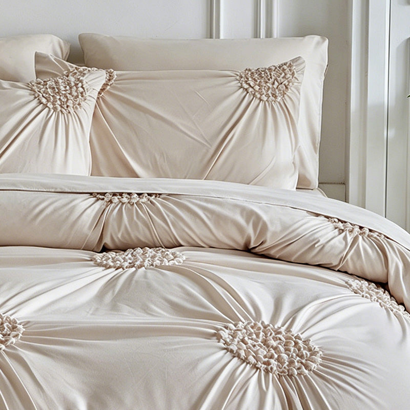 🛏️ ☁️Elegant Pinch Pleat Duvet Cover Set ✈️ Free Shipping