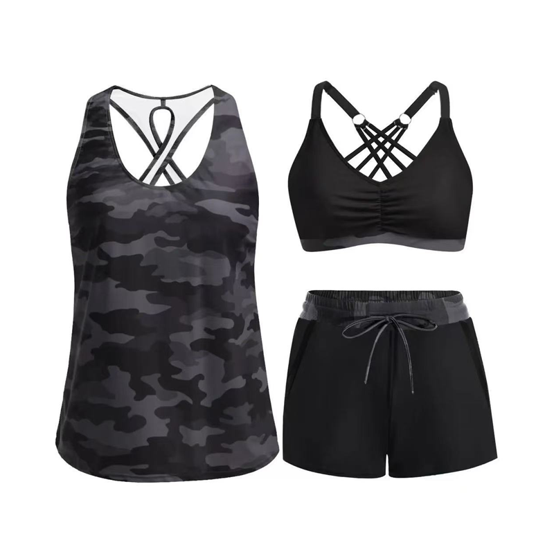 🔥2026 Hot Sale 50% OFF✨⚡ 50K+ SOLD! 🎁Women's 3-Piece Swimsuit Tankini Set with Shorts👙