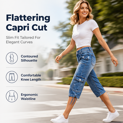 ⌛Limited-Time Offer-Women's Straight Leg Capri Jeans