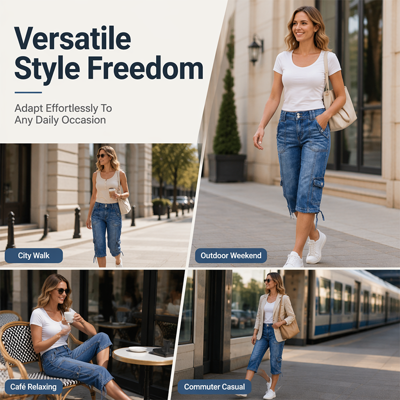 ⌛Limited-Time Offer-Women's Straight Leg Capri Jeans