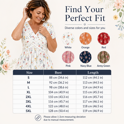 🏖️Summer Hot Sale 51% Off!💃✨Women's V-Neck Floral Print Dress with Twist Waist