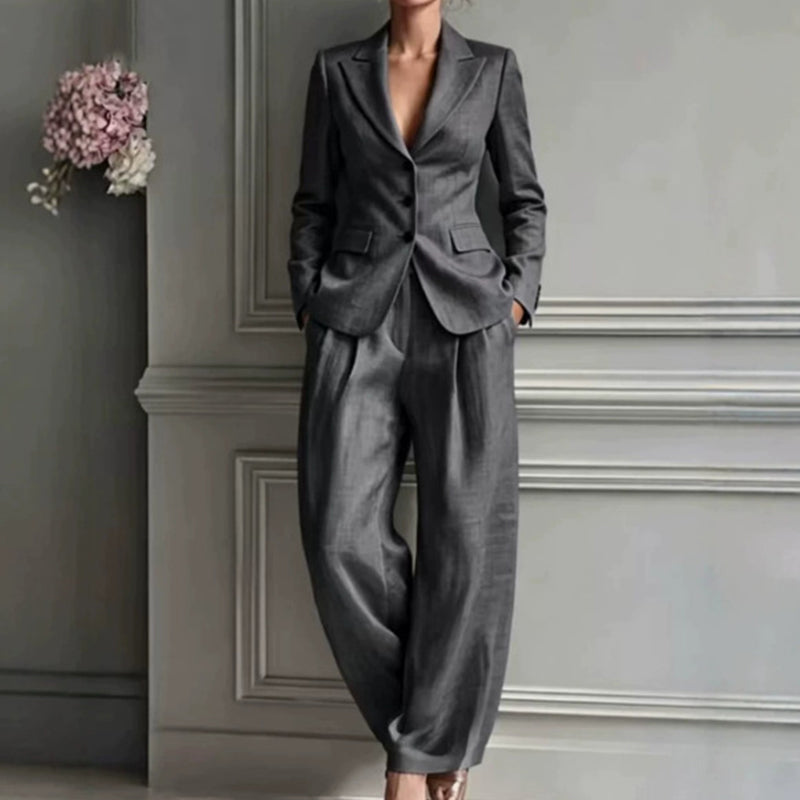 ⌛Limited-Time Offer-Women's Casual Blazer & Trousers 2-Piece Suit