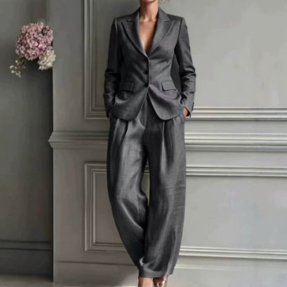 ⌛Limited-Time Offer-Women's Casual Blazer & Trousers 2-Piece Suit