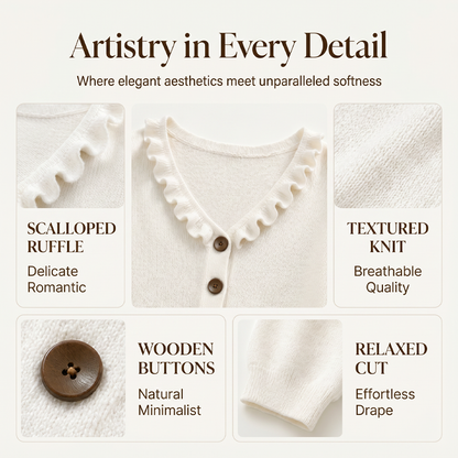 ⌛Limited-time offer-Women's Ruffle Collar Knit Cardigan