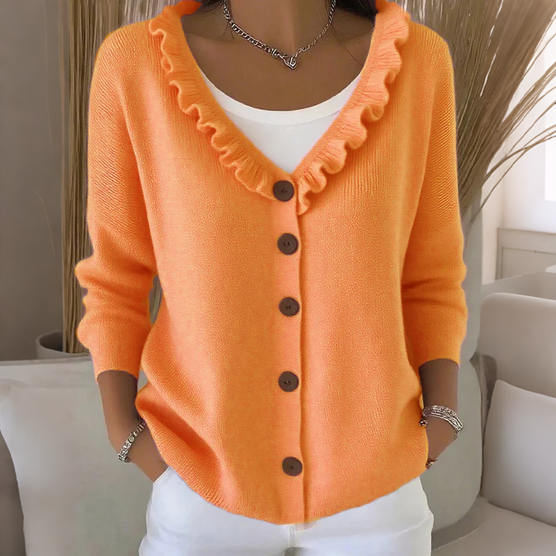 ⌛Limited-time offer-Women's Ruffle Collar Knit Cardigan