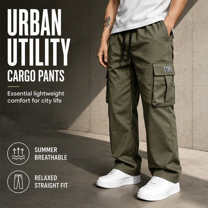 ☁️ All-Day Comfort | Men's Relaxed-Fit Cargo Trousers with Multiple Pockets