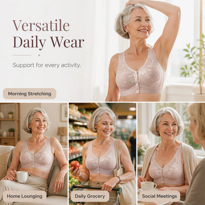 ⏰Buy 1 Get 1 Free💃Front Closure Wire-Free Bra for Elderly Women Seamless Vest Style Plus Size