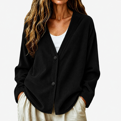 🧶✨ Women's V-Neck Corduroy Knit Cardigan – Cozy Comfort Meets Effortless Style