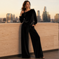 ✨ Effortless Everyday Style | Women's Off-Shoulder Top & Wide-Leg Trousers Set