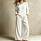 ✨ Effortless Everyday Style | Women's Off-Shoulder Top & Wide-Leg Trousers Set