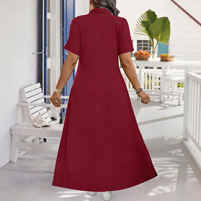 👗 Women's Casual Solid Color Zipper Maxi Dress – Effortless Elegance Meets Everyday Comfort
