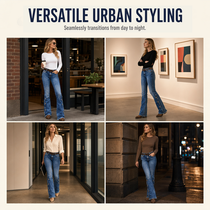 ⏰Last Day Sale 50% Off💃Women High Waisted Distressed Flare Jeans