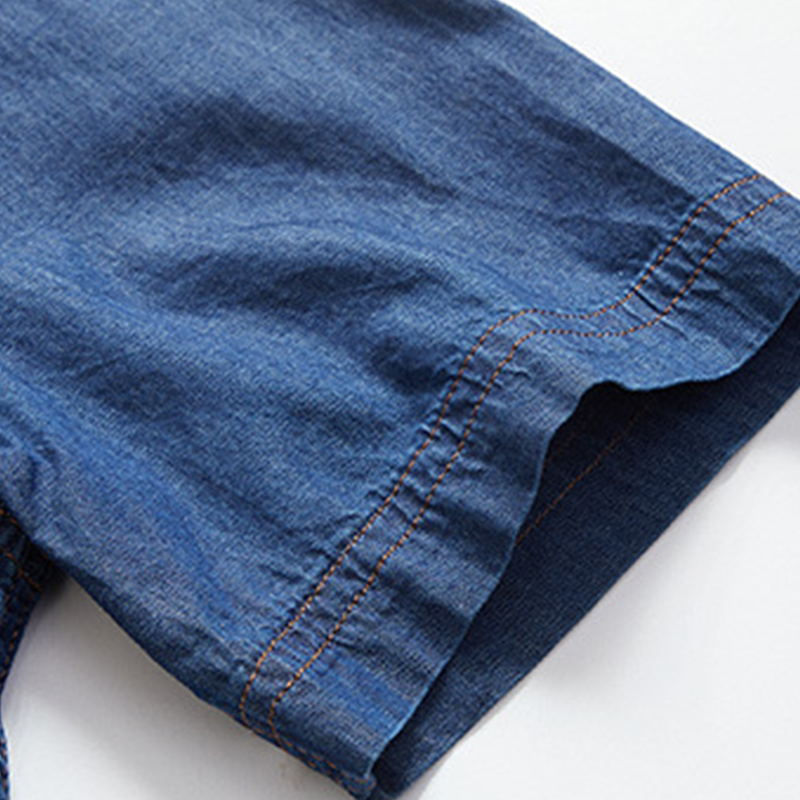 💙 Men's Casual Denim Short Sleeve Shirt – Classic Denim, Easy Everyday Style
