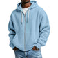 ☁️ All-Day Comfort | Men's Waffle Knit Full-Zip Hooded Sweatshirt