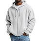 ☁️ All-Day Comfort | Men's Waffle Knit Full-Zip Hooded Sweatshirt