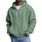 ☁️ All-Day Comfort | Men's Waffle Knit Full-Zip Hooded Sweatshirt