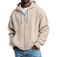 ☁️ All-Day Comfort | Men's Waffle Knit Full-Zip Hooded Sweatshirt