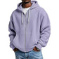 ☁️ All-Day Comfort | Men's Waffle Knit Full-Zip Hooded Sweatshirt