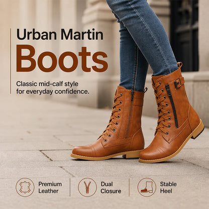 🥾 All-Day Comfort | Women's Round-Toe Chunky Heel Ankle Boots