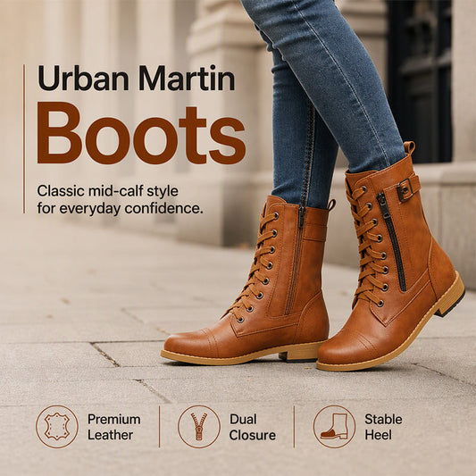 🥾 All-Day Comfort | Women's Round-Toe Chunky Heel Ankle Boots