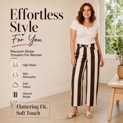 Women's Casual Striped Wide-Leg Pants