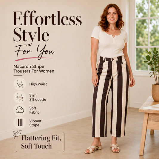 Women's Casual Striped Wide-Leg Pants