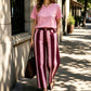 Women's Casual Striped Wide-Leg Pants