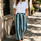 Women's Casual Striped Wide-Leg Pants