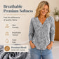 Women's Elegant Floral Print V-Neck Top