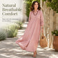 ✨ Effortless Everyday Style | Women's Relaxed-Fit Button-Front Maxi Dress