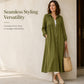 ✨ Effortless Everyday Style | Women's Relaxed-Fit Button-Front Maxi Dress